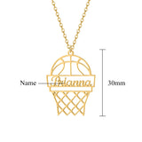 Basketball Name Necklace Pendant Personalized Stainless Steel Men Gift