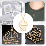 Basketball Name Necklace Pendant Personalized Stainless Steel Men Gift