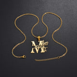 Butterfly Letters Necklace Women Girl Flower Chain Choker