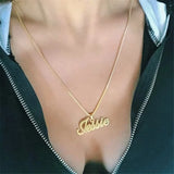 Name Necklace Box Chain Stainless Steel Jewelry