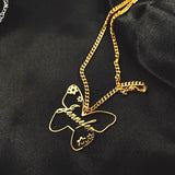 Butterflies Flowers Name Necklace Choker Stainless Steel Chain Collar Jewelry