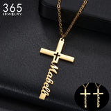 Personalized Name Necklace Cross Chains Stainless Steel Pendant Jewelry