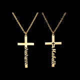 Personalized Name Necklace Cross Chains Stainless Steel Pendant Jewelry