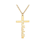Personalized Name Necklace Cross Chains Stainless Steel Pendant Jewelry
