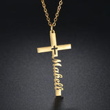 Personalized Name Necklace Cross Chains Stainless Steel Pendant Jewelry