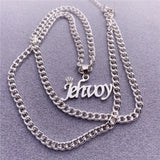 Name Necklace Cuban Chain Stainless Steel Nameplated Crown Personalized Jewelry