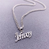 Name Necklace Cuban Chain Stainless Steel Nameplated Crown Personalized Jewelry