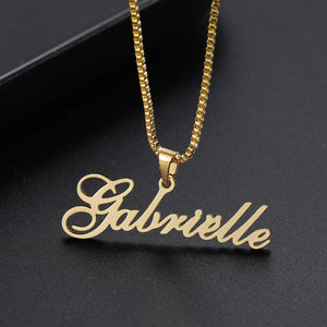 Name Necklace Cuban Chain Chocker Stainless Steel Personalized Letter Necklaces