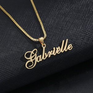 Name Necklace Cuban Chain Chocker Stainless Steel Personalized Letter Necklaces