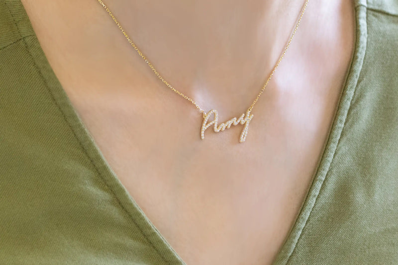 CZ Name Necklace-Personalized Gift-Dainty Jewelry