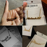 Name Necklace Box Chain Stainless Steel Necklace