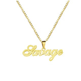 Name Necklace Box Chain Stainless Steel Necklace