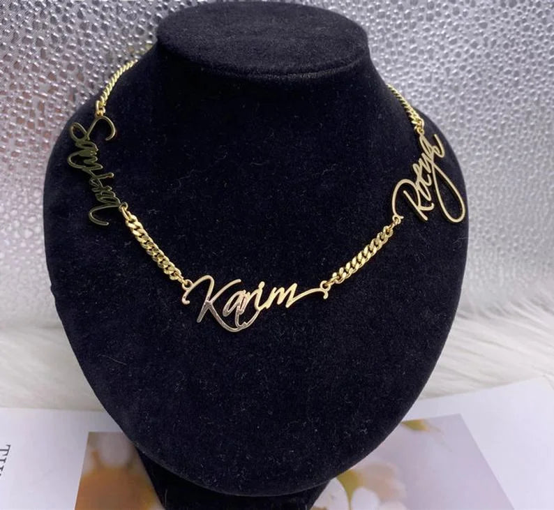 Name Necklace Cuban chain Necklace Gift for Women