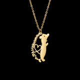 Name Necklace Little Hedgehog Engrave Name Record Birthday For Boy Baby