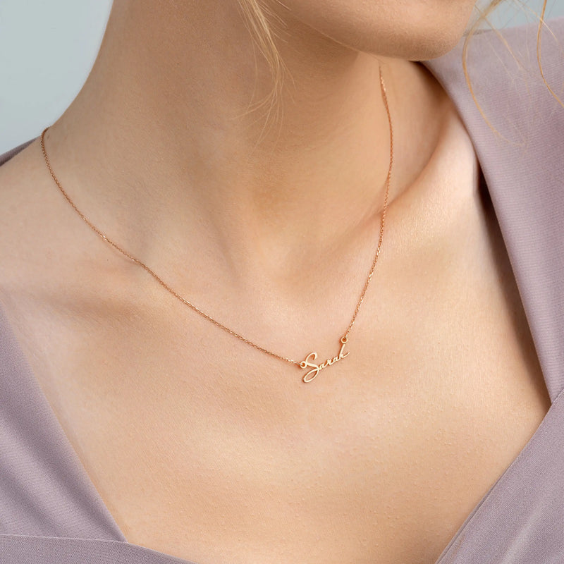 Name Necklace ? Dainty Stainless Steel Nameplate Jewelry