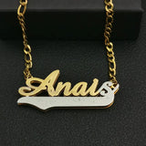 Double Name Necklace - Silver Plated Stainless Steel Chain for Women