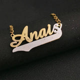 Double Name Necklace - Silver Plated Stainless Steel Chain for Women