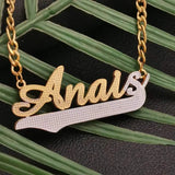 Double Name Necklace - Silver Plated Stainless Steel Chain for Women