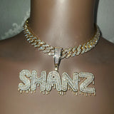 Custom Name Necklace Drip Letter Cuban Chain Hip Hop Jewelry