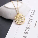 Family Tree of Life Name Necklace Personalized Stainless Steel
