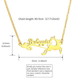 Personalized Reindeer Pendant Necklace - Custom Name Jewelry