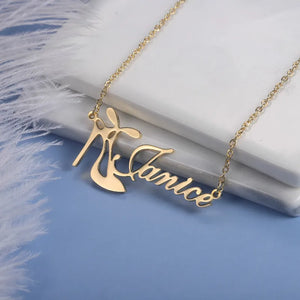 High Heels Name Necklace for Women - Stainless Steel Mother's Gift