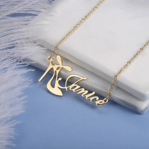 High Heels Name Necklace for Women - Stainless Steel Mother's Gift