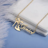 High Heels Name Necklace for Women - Stainless Steel Mother's Gift