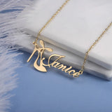 High Heels Name Necklace for Women - Stainless Steel Mother's Gift