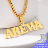 Name Necklace Stainless Steel Nameplate Pendant Letter Collares Choker