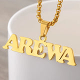 Name Necklace Stainless Steel Nameplate Pendant Letter Collares Choker