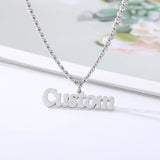 Personalized Name Necklace Stainless Steel Pendant Long Chain Jewelry Gift
