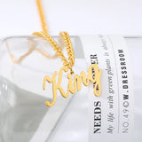 Personalized Name Necklace Stainless Steel Pendant Long Chain Jewelry Gift