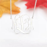Personalized Name Necklace Monogram Pendant Choker Stainless Steel Chain