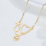 Personalized Stethoscope Pendant Name Necklace