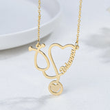 Personalized Stethoscope Pendant Name Necklace