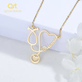 Personalized Stethoscope Pendant Name Necklace
