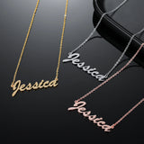 Personalized Name Necklace Stainless Steel Gold Chain Pendant