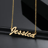 Personalized Name Necklace Stainless Steel Gold Chain Pendant
