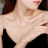 Personalized Name Necklace Stainless Steel Gold Chain Pendant