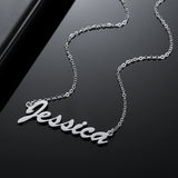 Personalized Name Necklace Stainless Steel Gold Chain Pendant