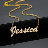 Personalized Name Necklace Stainless Steel Gold Chain Pendant