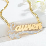 Personalized Name Necklace Two-Tone Silver Plate Women's Jewelry
