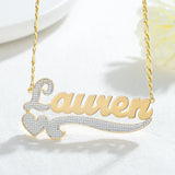 Personalized Name Necklace Two-Tone Silver Plate Women's Jewelry