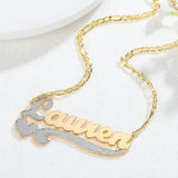 Personalized Name Necklace Two-Tone Silver Plate Women's Jewelry