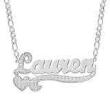 Personalized Name Necklace Two-Tone Silver Plate Women's Jewelry