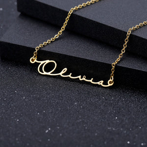 HandWritten Font Name Necklace High Stainless Steel Personalized Jewelry