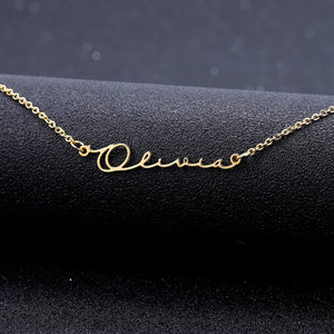 HandWritten Font Name Necklace High Stainless Steel Personalized Jewelry