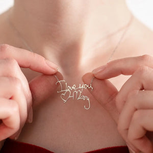 Personalized Handwriting Name Necklace Stainless Steel Plated