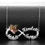 Name Necklace Infinity Personalized Letter Heart Photo Text Necklace